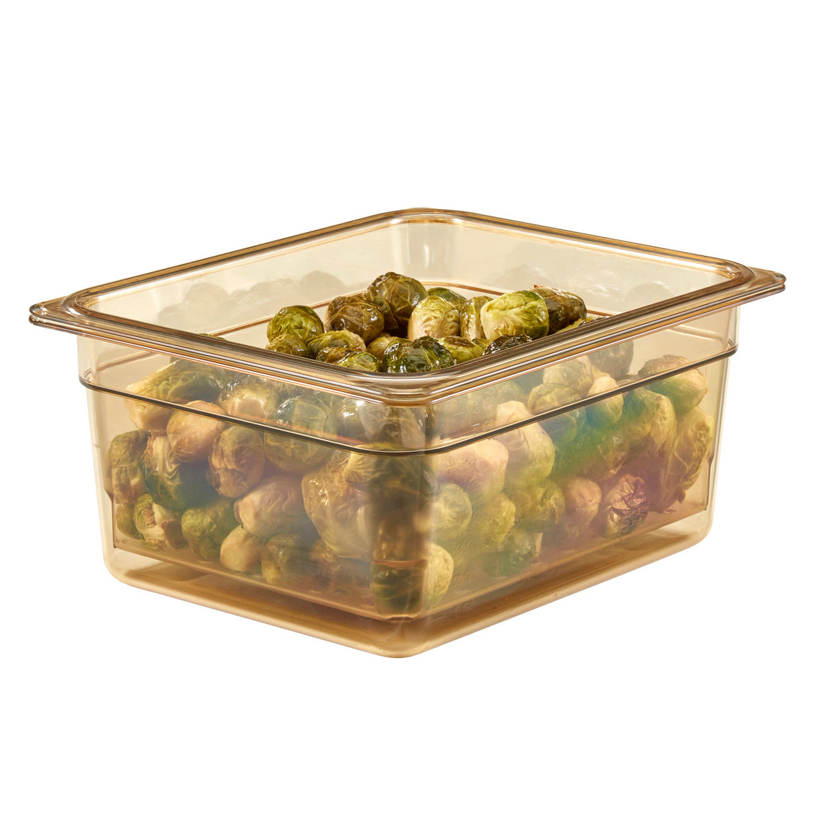 Cambro 25CLRHP150 H-Pan High Heat Half Size Colander Pan, 5" Deep - Amber