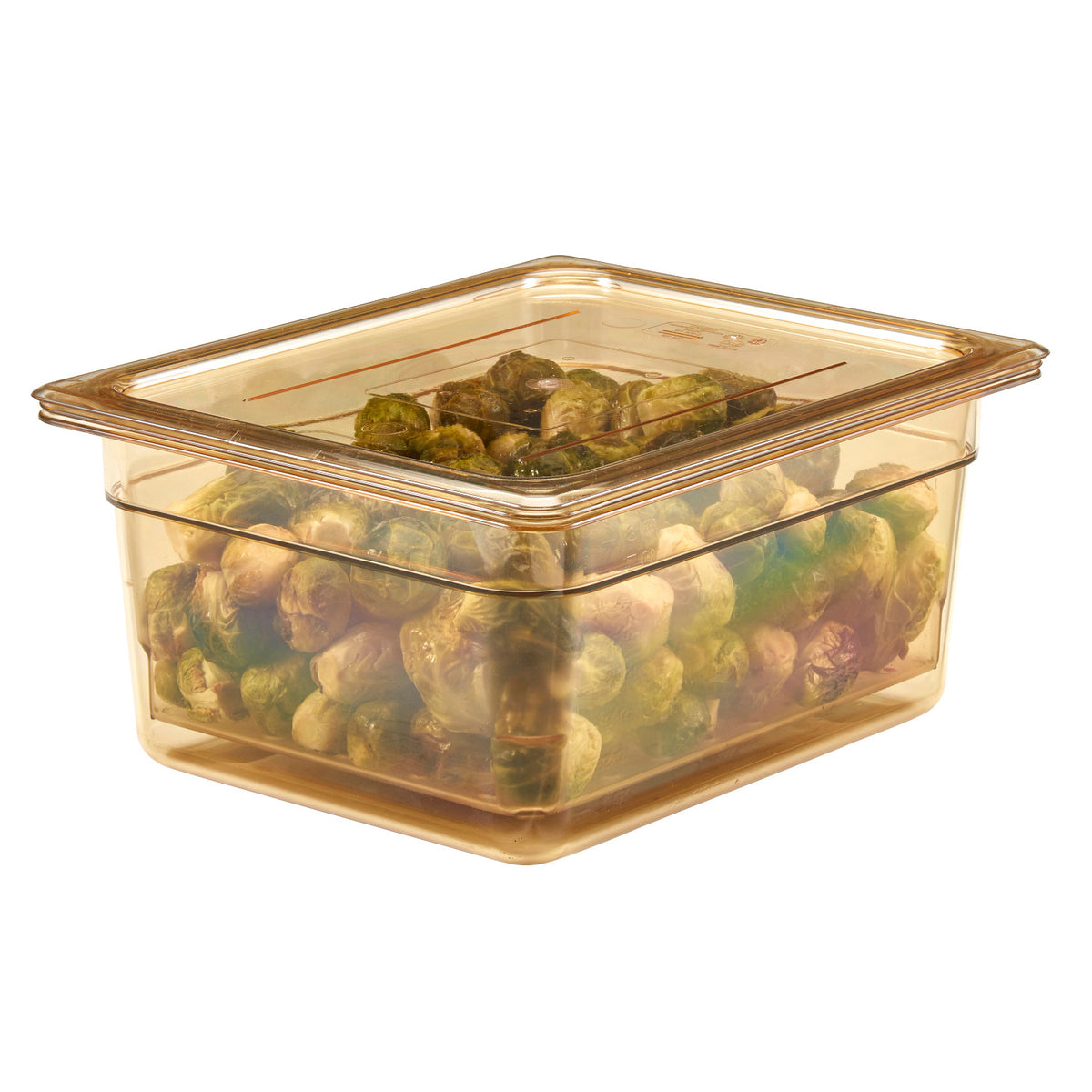 Cambro 25CLRHP150 H-Pan High Heat Half Size Colander Pan, 5" Deep - Amber