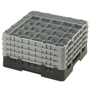 Cambro 25S800110 Camrack Full Size Glass Rack, 8 1/2" Max Glass Height - Black