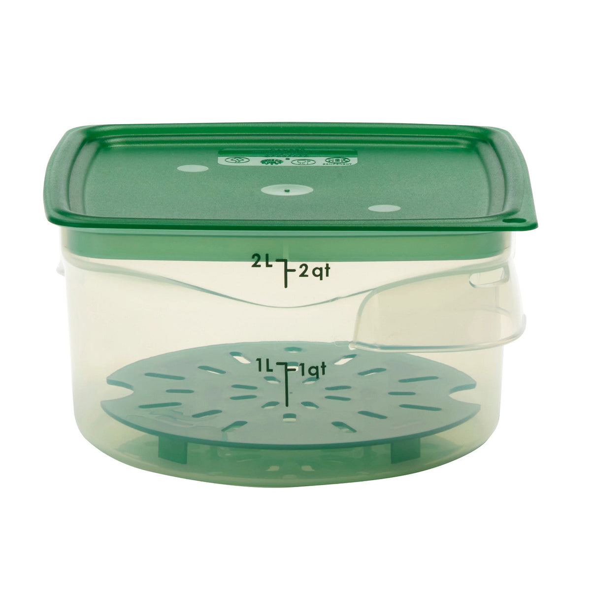 Cambro 2RFSPROPP190 FreshPro CamRounds Round Food Storage Container, 2 qt., Translucent - Translucent