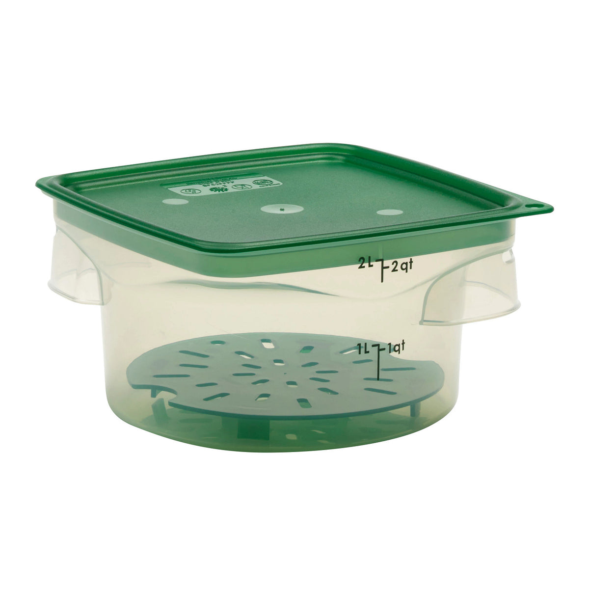 Cambro 2RFSPROPP190 FreshPro CamRounds Round Food Storage Container, 2 qt., Translucent - Translucent