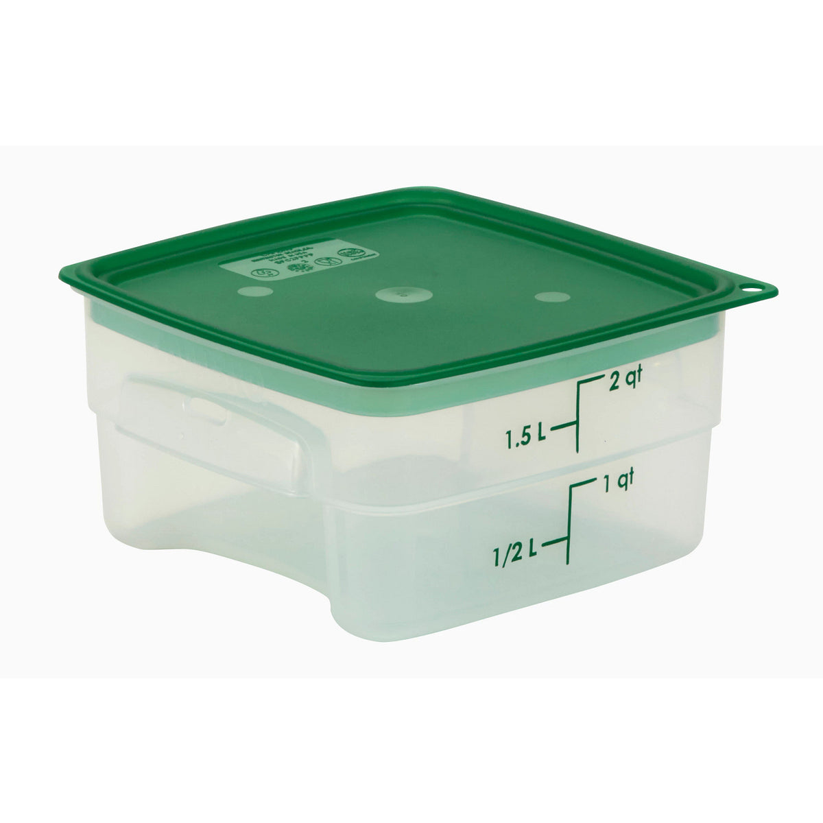 Cambro 2SFSPROPP190 FreshPro CamSquares Square Food Storage Container, 2 qt., Translucent - Translucent