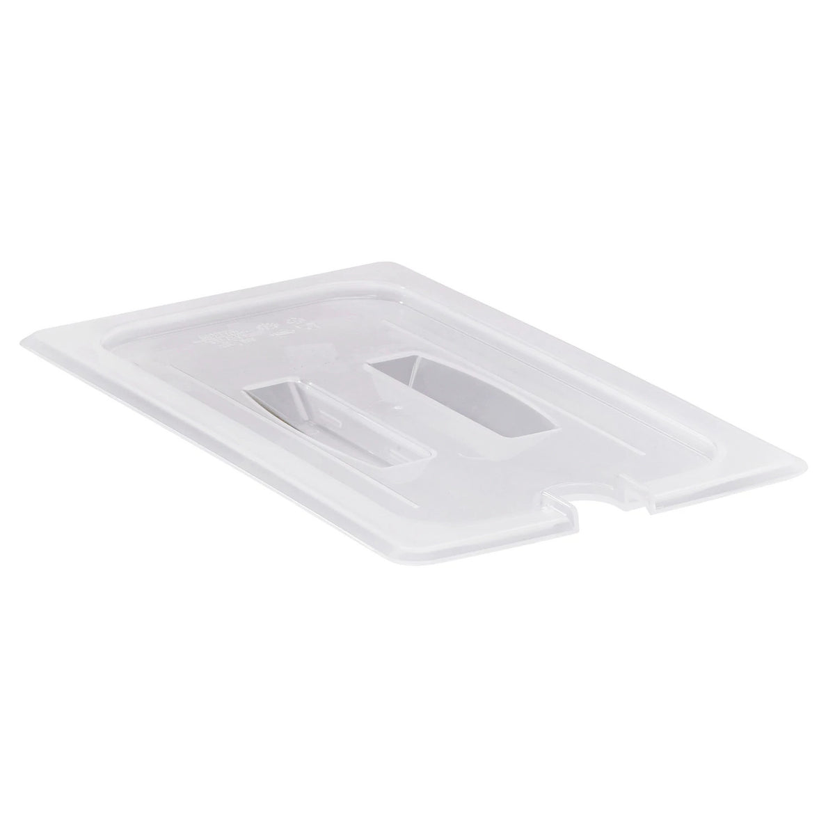 Cambro 30PPCHN190 Translucent Third Size Food Pan Notched Cover w/Handle - Translucent