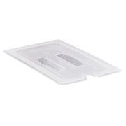 Cambro 30PPCHN190 Translucent Third Size Food Pan Notched Cover w/Handle - Translucent