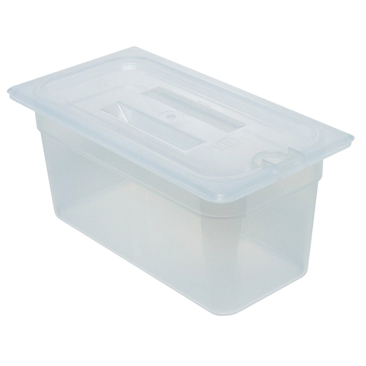 Cambro 30PPCHN190 Translucent Third Size Food Pan Notched Cover w/Handle - Translucent