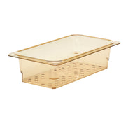 Cambro 33CLRHP150 H-Pan High Heat Third Size Colander Pan, 3" Deep - Amber
