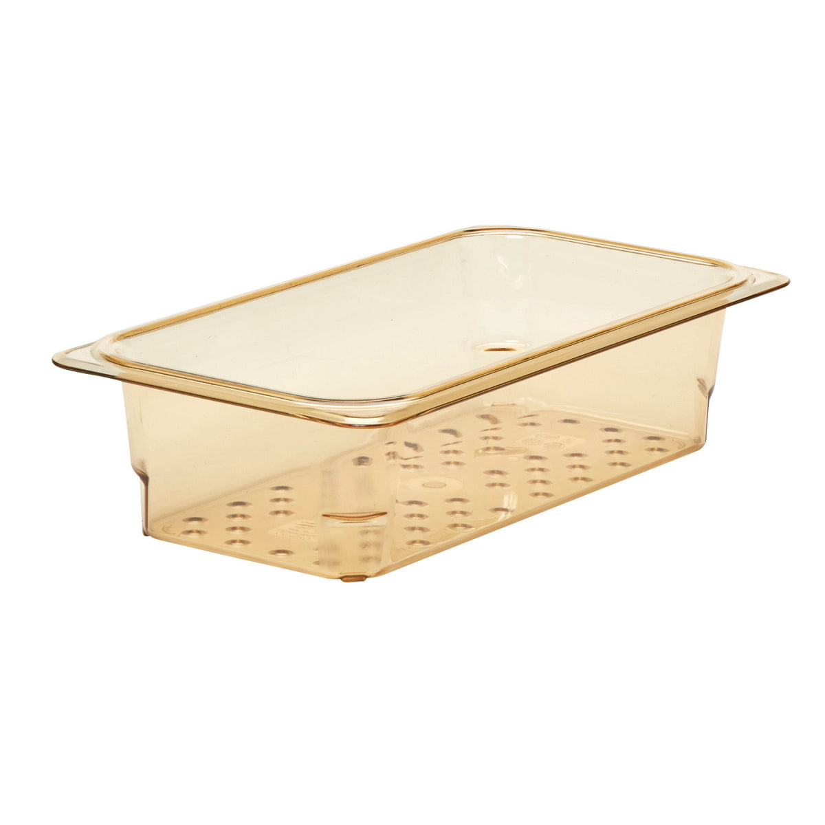 Cambro 33CLRHP150 H-Pan High Heat Third Size Colander Pan, 3" Deep - Amber