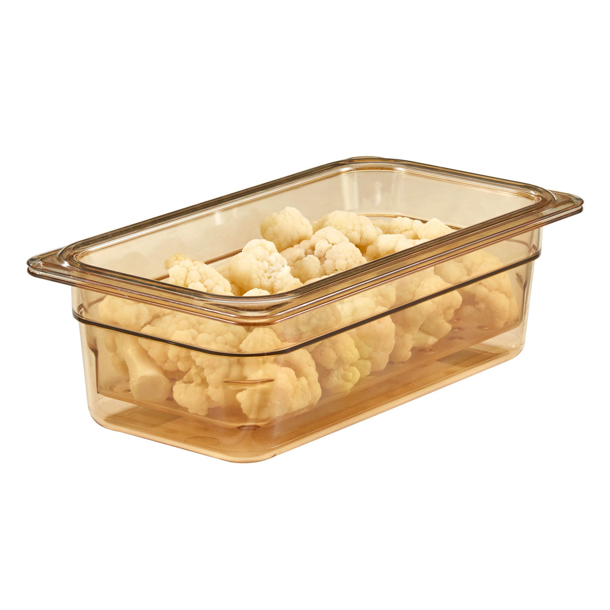 Cambro 33CLRHP150 H-Pan High Heat Third Size Colander Pan, 3" Deep - Amber