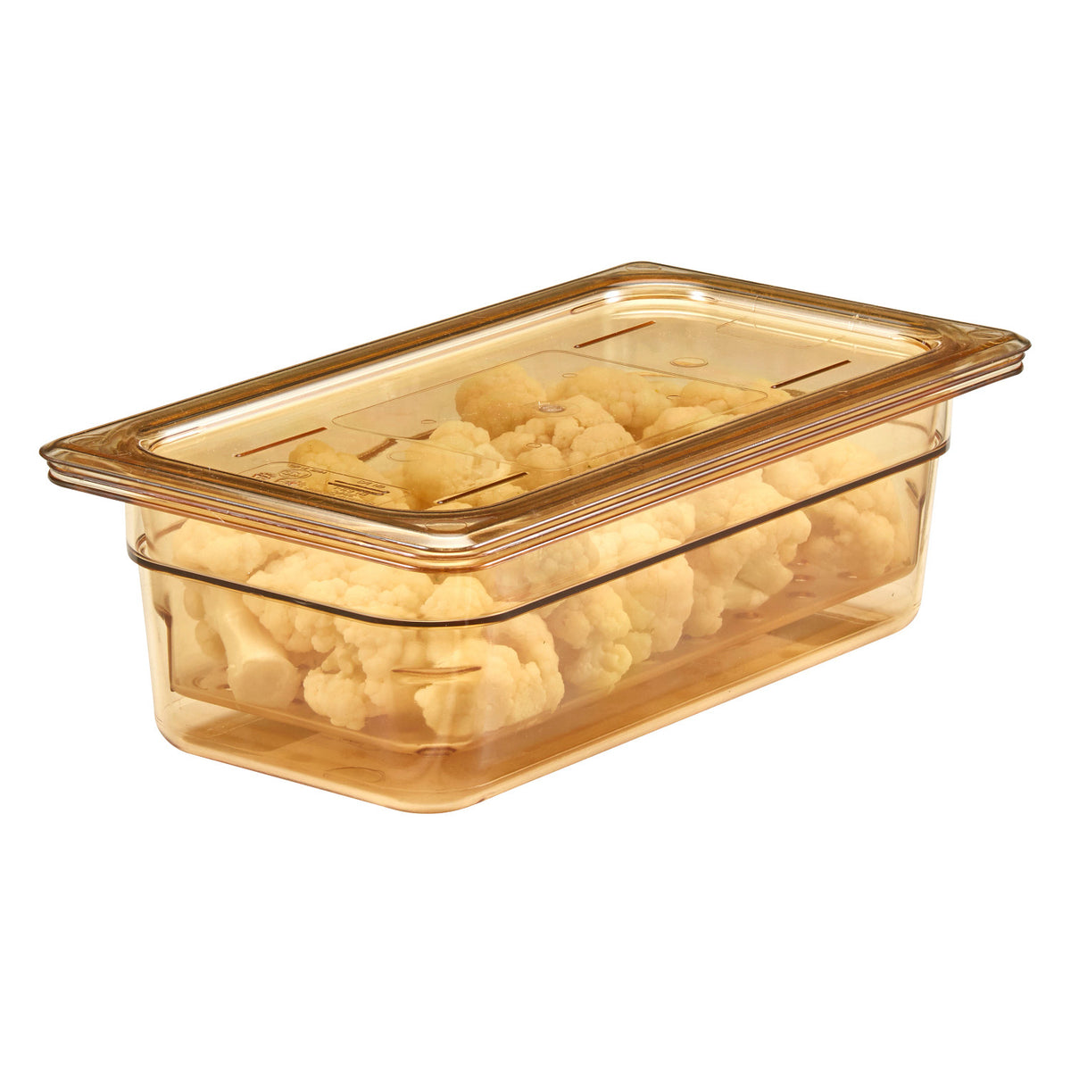Cambro 33CLRHP150 H-Pan High Heat Third Size Colander Pan, 3" Deep - Amber