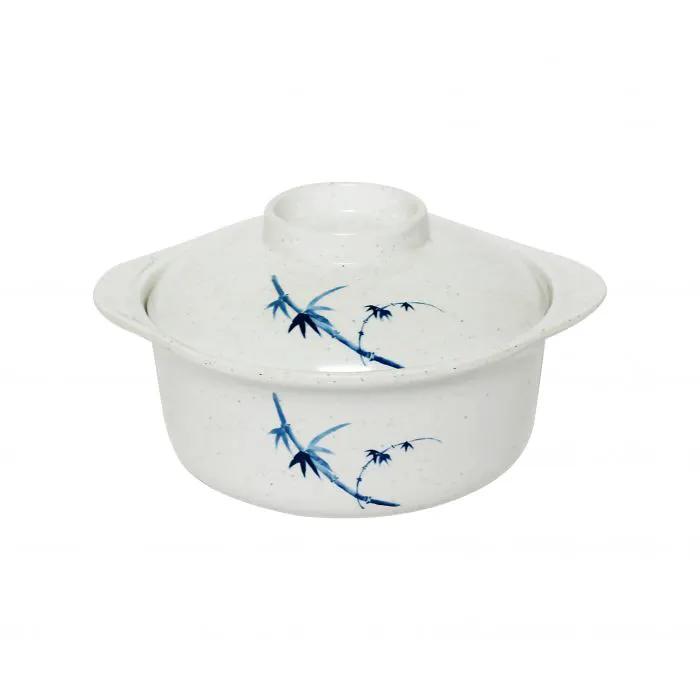 Thunder Group 3503BB, 12 OZ, 4 7/8" MISO BOWL W/ LID, BLUE BAMBOO, Melamine, NSF, Case Pack of 12