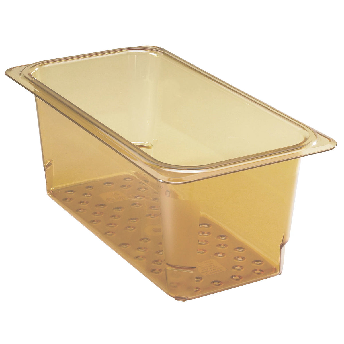 Cambro 35CLRHP150 H-Pan High Heat Third Size Colander Pan, 5" Deep - Amber