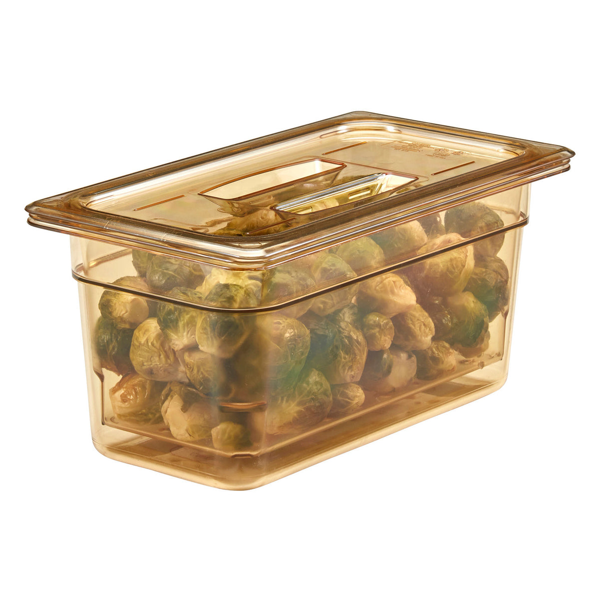 Cambro 35CLRHP150 H-Pan High Heat Third Size Colander Pan, 5" Deep - Amber