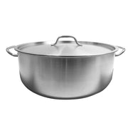 Thunder Group 25 qt, 18-1/2" Diameter x 6-1/4" Height, 2-3/8" Welded Handle, Brazier Pot with 18-1/2" Diameter x 1/2" Thickness Lid, Stainless Steel , Encapsulated Base, Dishwasher Safe, Standard Electric, Gas Cooktop, Halogen & Induction Ready by Thunder Group (thunder-group-25-qt-18-1-2-diameter-x-6-1-4-height-2-3-8-welded-handle-brazier-pot-with-18-1-2-diameter-x-1-2-thickness-lid-stainless-steel-encapsulated-base-dishwasher-safe-standard-electric-gas-cooktop-halogen-induction-ready)