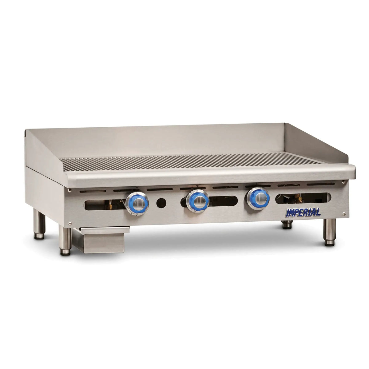 Imperial IGG-72 72" Gas Griddle w/ Thermostatic Controls - 1" Grooved Steel Plate, Natural Gas by Imperial (imperial-igg-72-72-gas-griddle-w-thermostatic-controls-1-grooved-steel-plate-natural-gas)