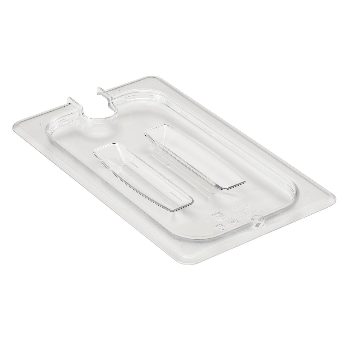Cambro 40CWCHN135 Camwear Fourth Size Food Pan Notched Cover w/Handle, 10 7/16" x 6 3/8" - Clear