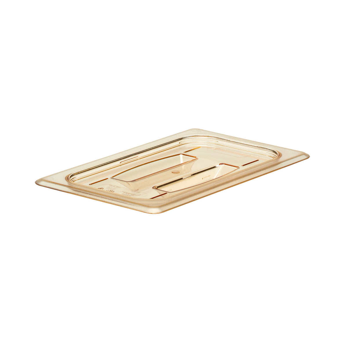 Cambro 40HPCH150 H-Pan High Heat Cover w/ Handle, Fourth Size Food Pan Lid - Amber