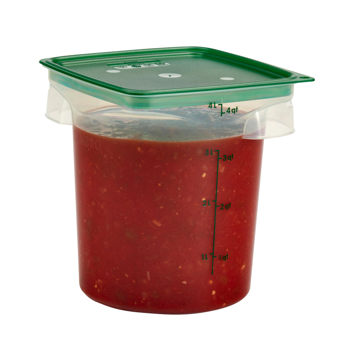 Cambro 4RFSPROPP190 FreshPro CamRounds Round Food Storage Container, 4 qt., Translucent - Translucent