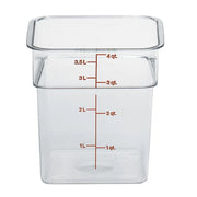 Cambro 4SFSCW135 Camwear CamSquare Square Food Storage Container, 4 qt., Clear - Clear