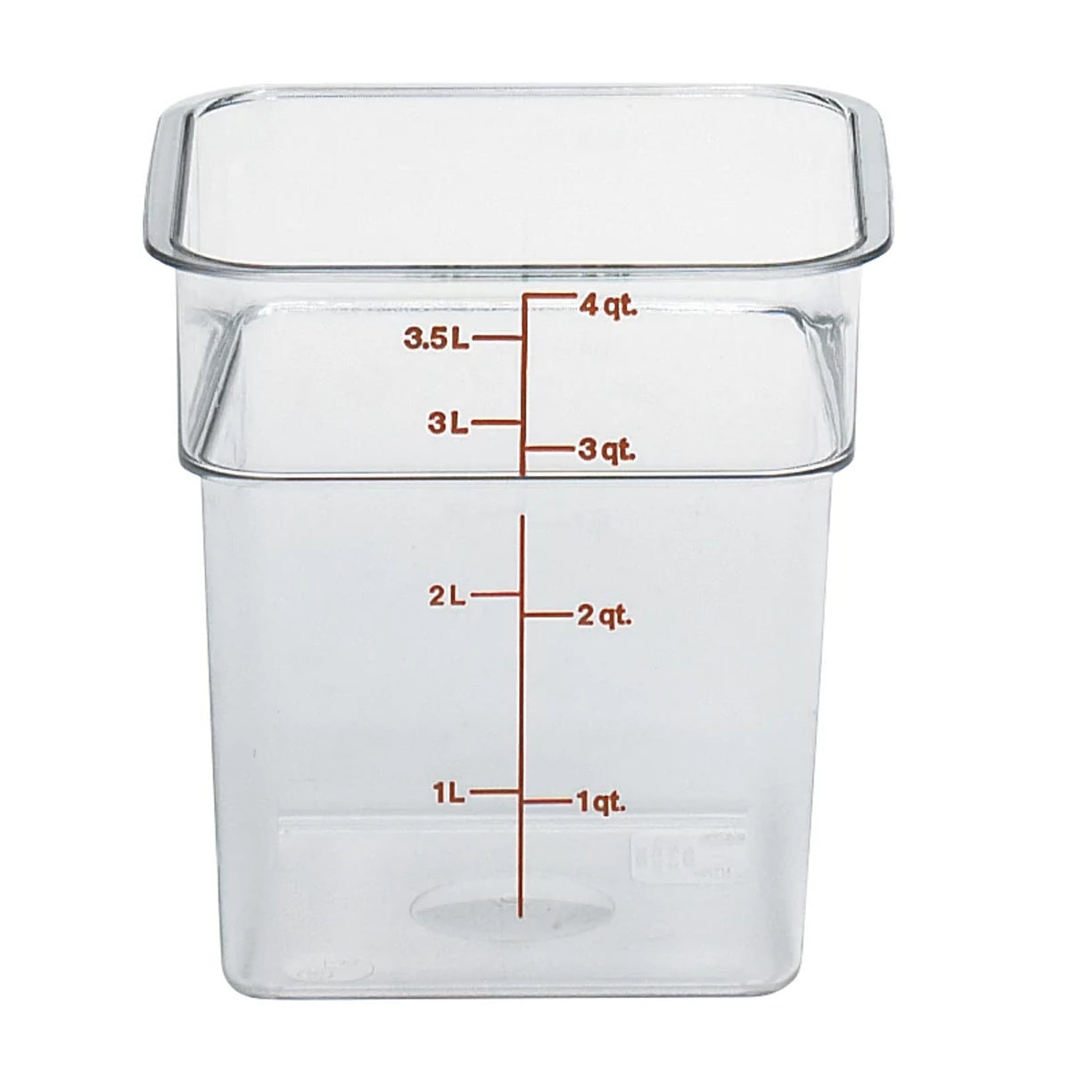 Cambro 4SFSCW135 Camwear CamSquare Square Food Storage Container, 4 qt., Clear - Clear