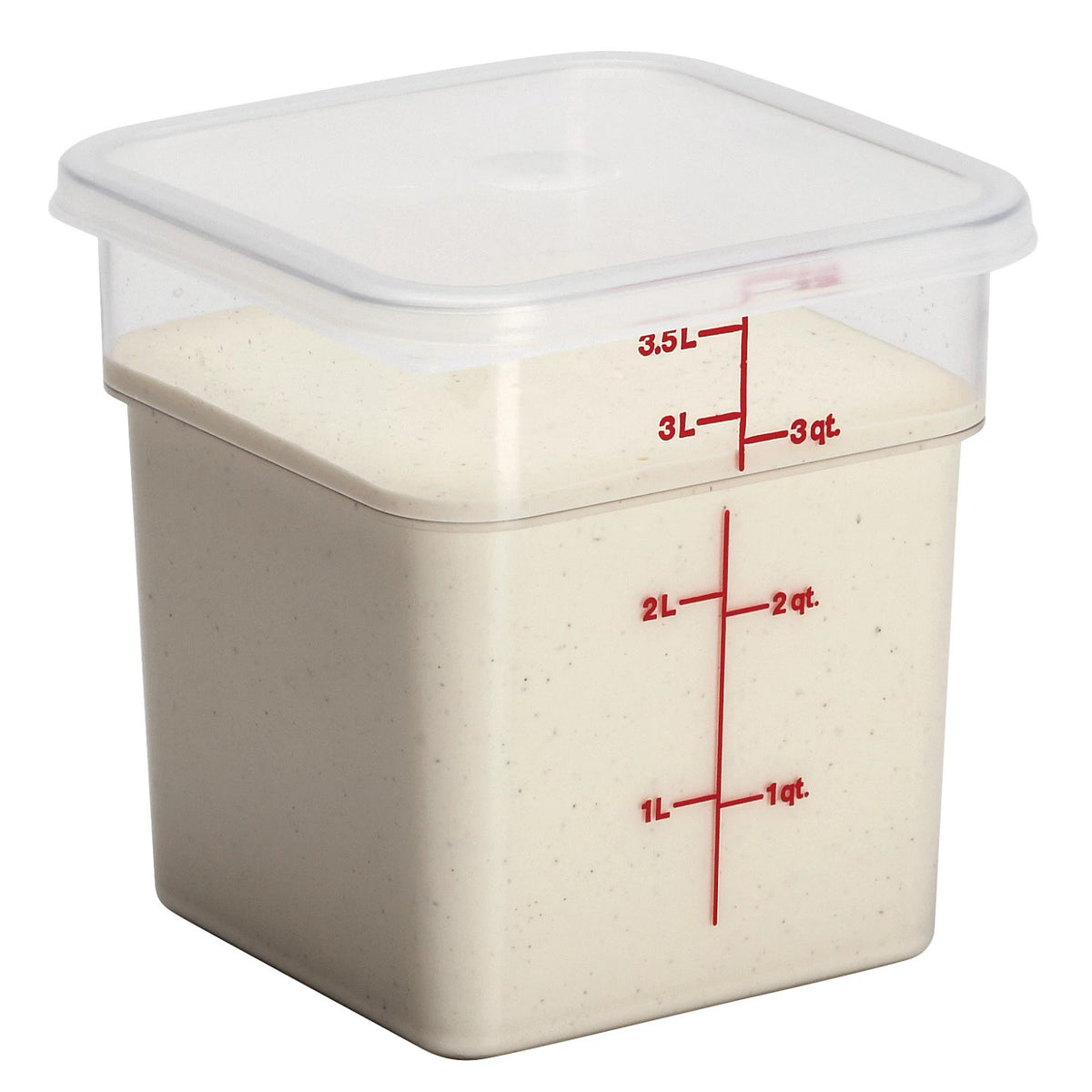 Cambro 4SFSCW135 Camwear CamSquare Square Food Storage Container, 4 qt., Clear - Clear