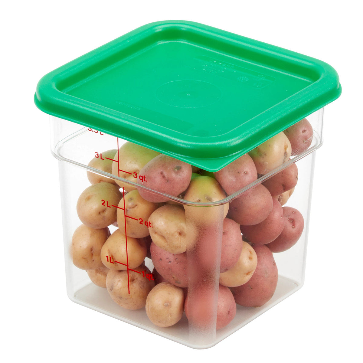 Cambro 4SFSCW135 Camwear CamSquare Square Food Storage Container, 4 qt., Clear - Clear