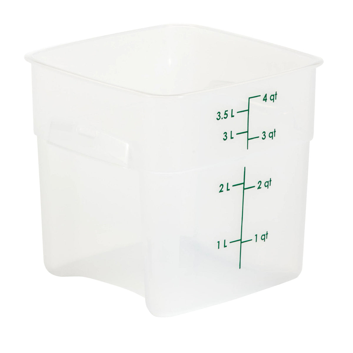 Cambro 4SFSPROPP190 FreshPro CamSquares Square Food Storage Container, 4 qt., Translucent - Translucent