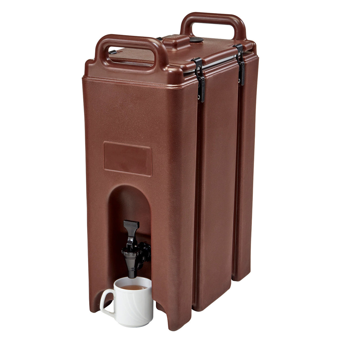 Cambro 500LCD131 Camtainer 4 3/4 gal. Insulated Beverage Dispenser, 86 Servings - Dark Brown