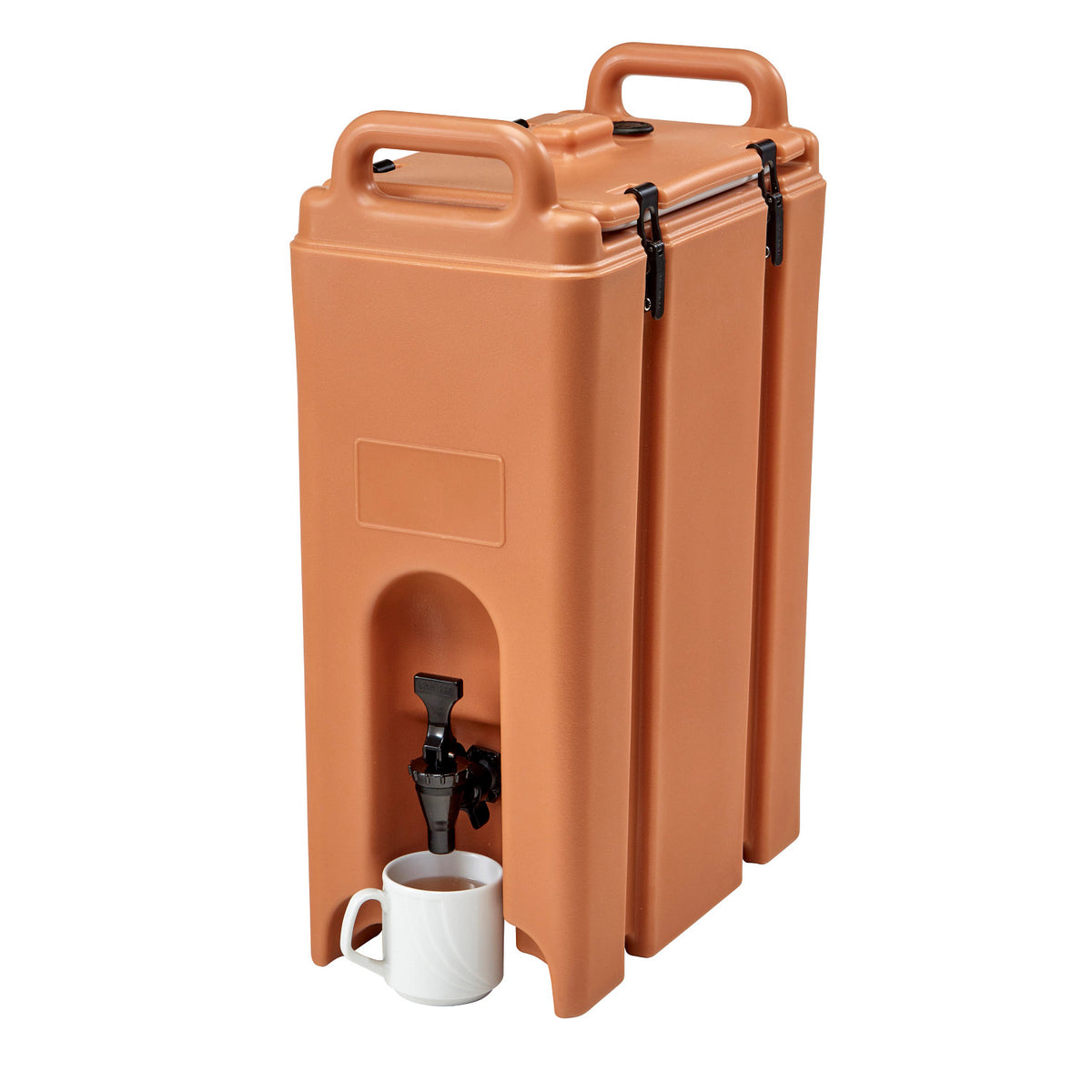 Cambro 500LCD157 Camtainer 4 3/4 gal. Insulated Beverage Dispenser, 86 Servings - Coffee Beige