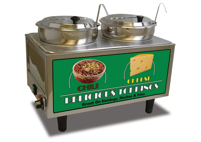 Winco 51073A, Benchmark Chili & Cheese Warmer - 1 Pump & 1 Ladle and Lid, 120v