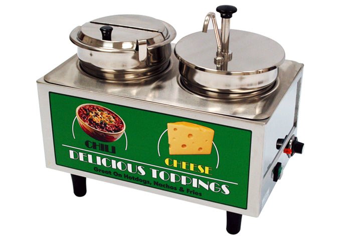 Winco 51073A, Benchmark Chili & Cheese Warmer - 1 Pump & 1 Ladle and Lid, 120v