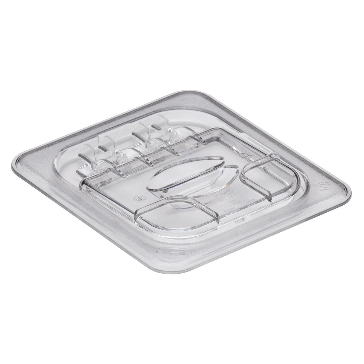 Cambro 60CWL135 Camwear Sixth Size FlipLid, Solid, 6 15/16" x 6 3/8" - Clear