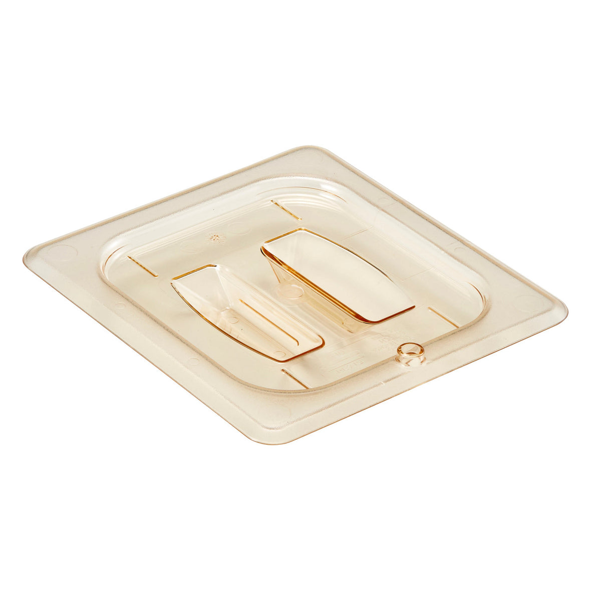 Cambro 60HPCH150 H-Pan High Heat Cover w/ Handle, Sixth Size Food Pan Lid - Amber