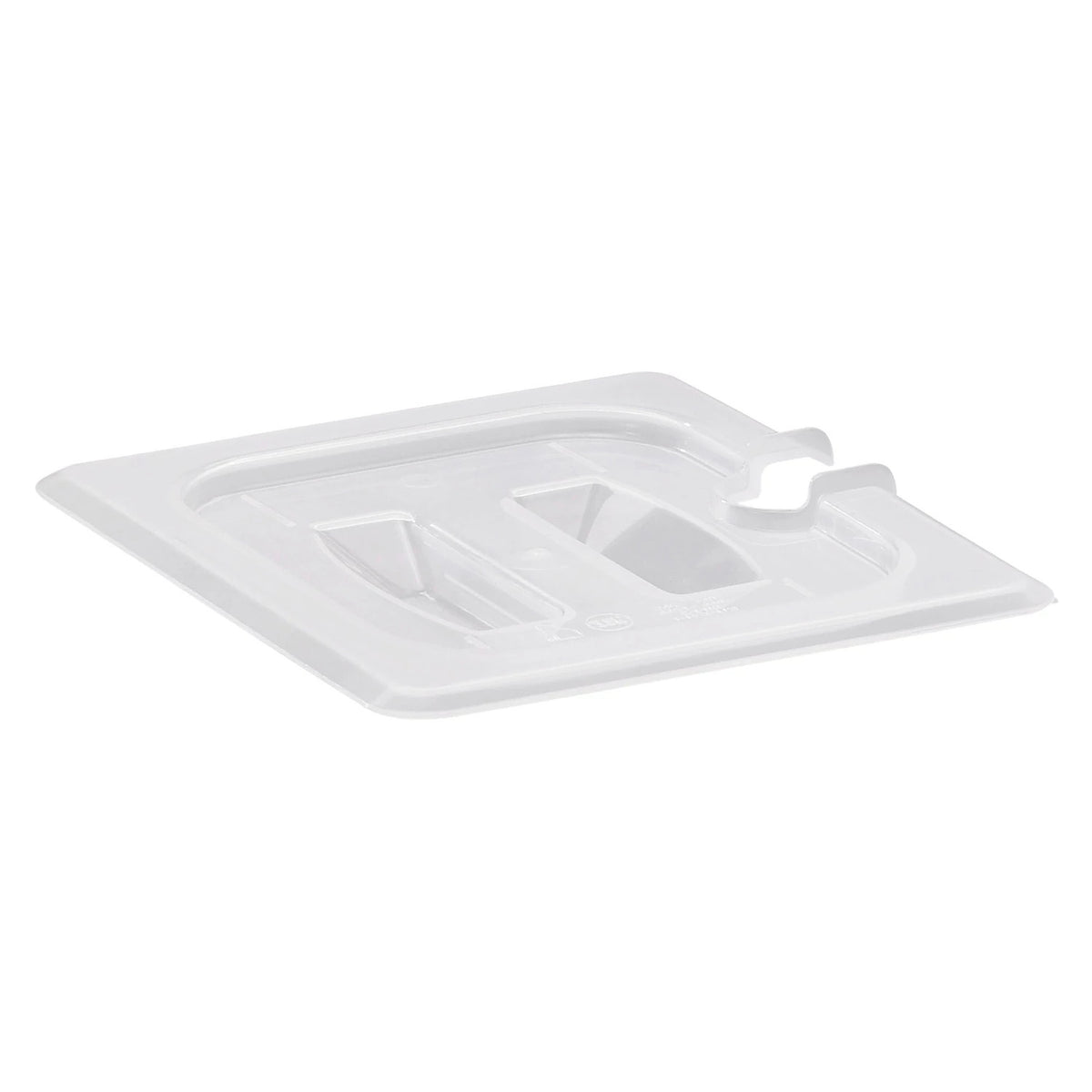 Cambro 60PPCHN190 Translucent Sixth Size Food Pan Notched Cover w/Handle - Translucent