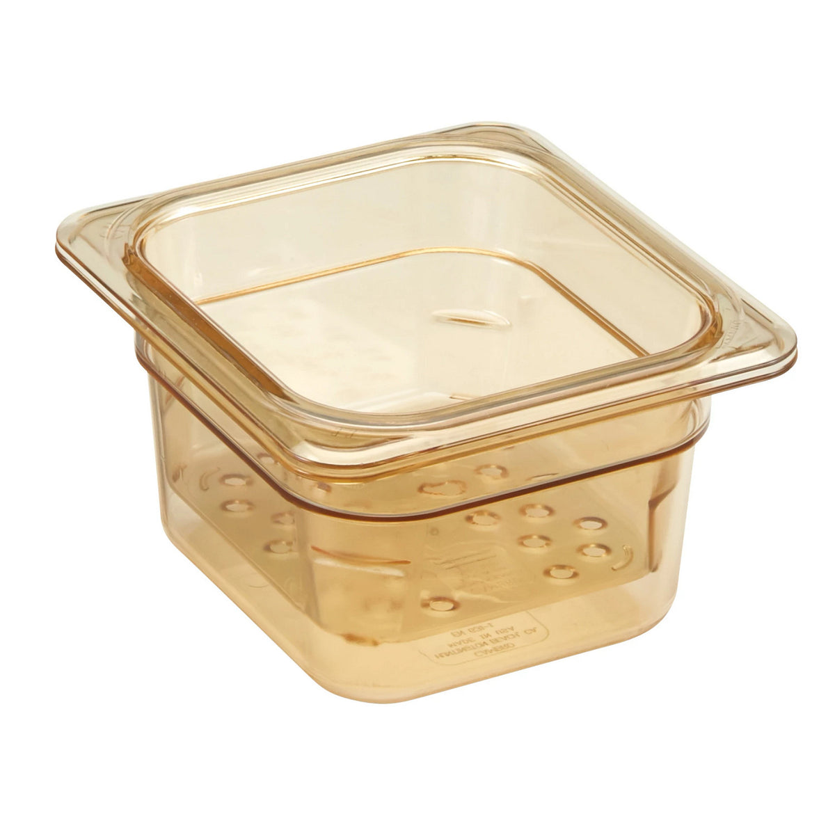 Cambro 63CLRHP150 H-Pan High Heat Sixth Size Colander Pan, 3" Deep - Amber
