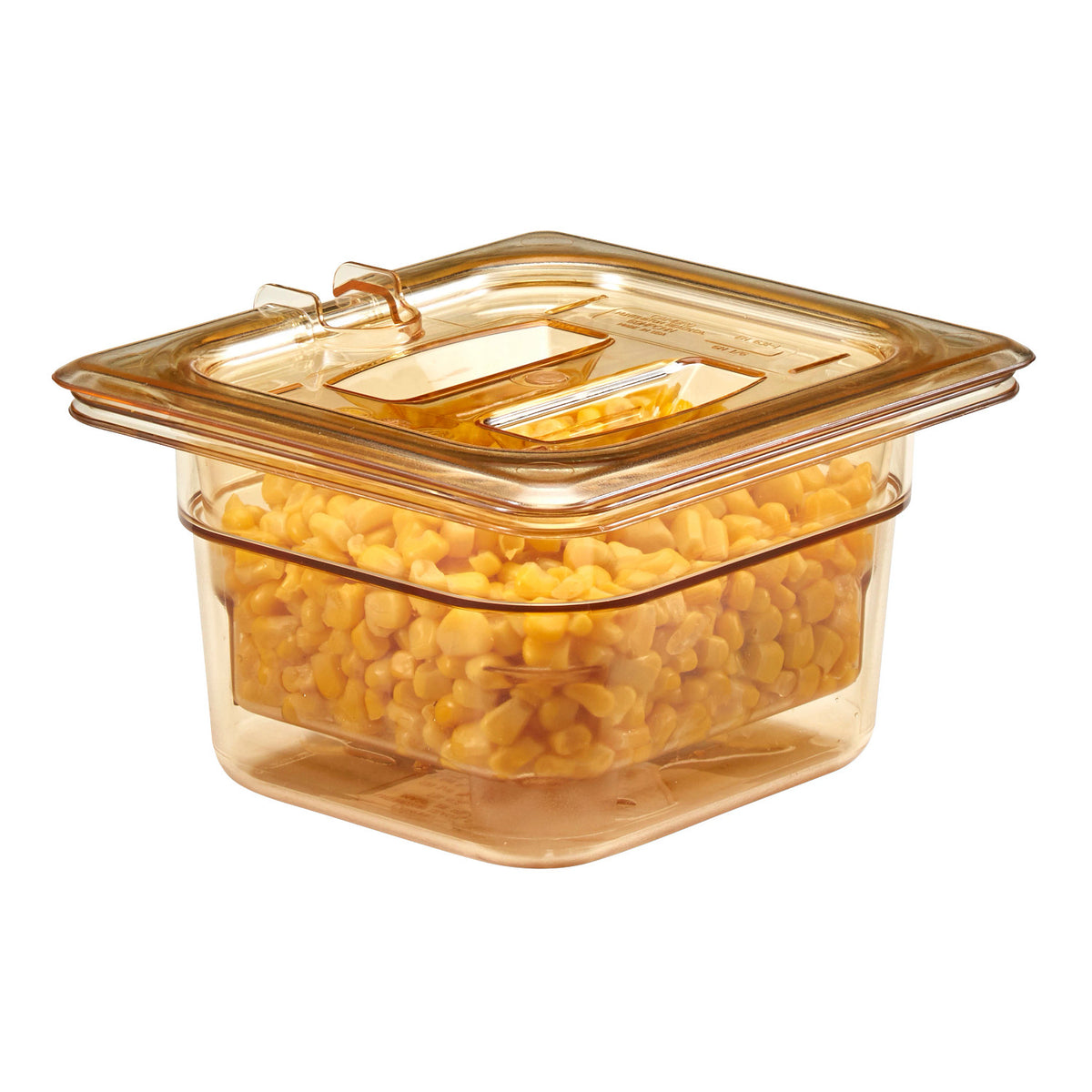 Cambro 63CLRHP150 H-Pan High Heat Sixth Size Colander Pan, 3" Deep - Amber