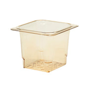 Cambro 65CLRHP150 H-Pan High Heat Sixth Size Colander Pan, 5" Deep - Amber