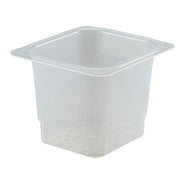 Cambro 65CLRPP190 Translucent Sixth Size Colander Food Pan, 5" Deep - Translucent