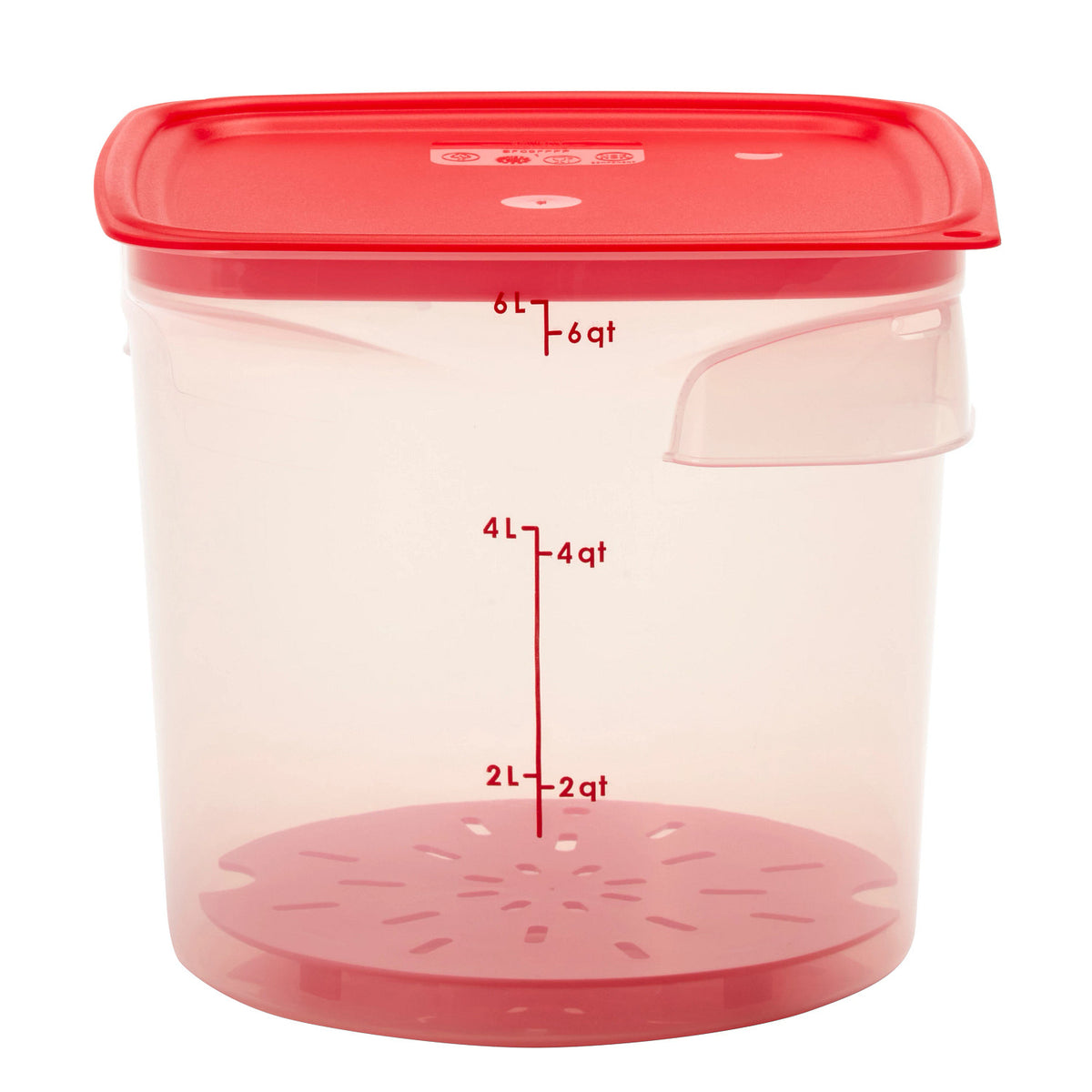 Cambro 6RFSPROPP190 FreshPro CamRounds Round Food Storage Container, 6 qt., Translucent - Translucent