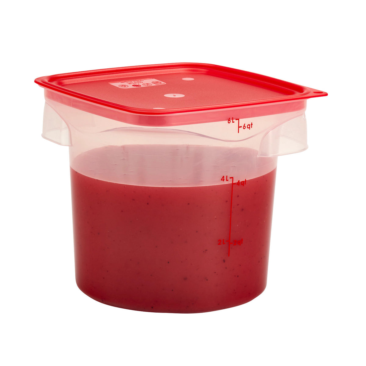 Cambro 6RFSPROPP190 FreshPro CamRounds Round Food Storage Container, 6 qt., Translucent - Translucent