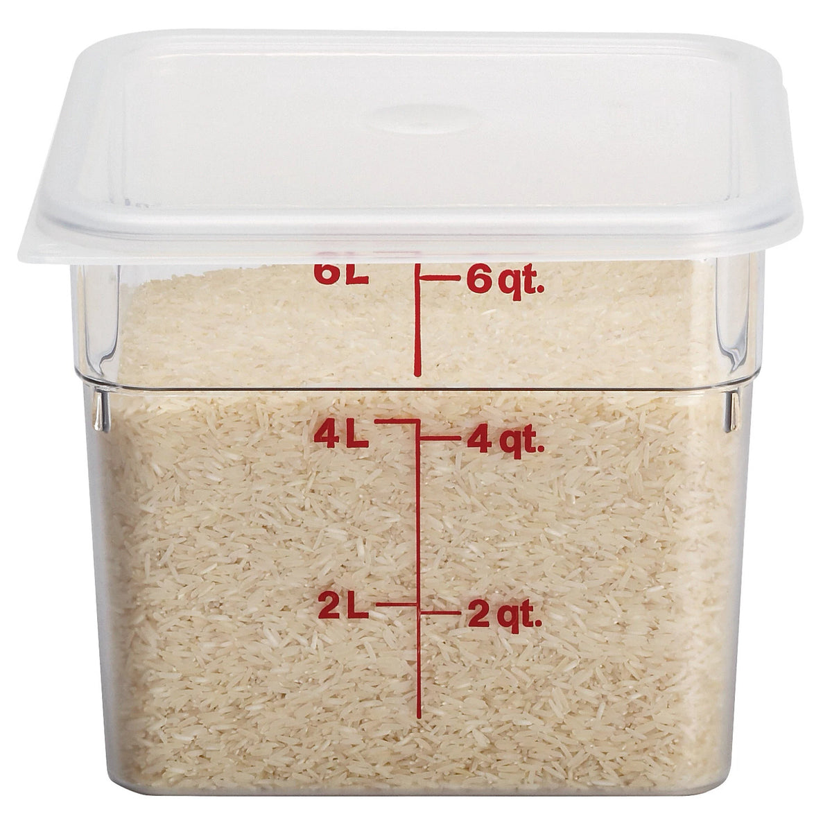 Cambro 6SFSCW135 Camwear CamSquare Square Food Storage Container, 6 qt., Clear - Clear