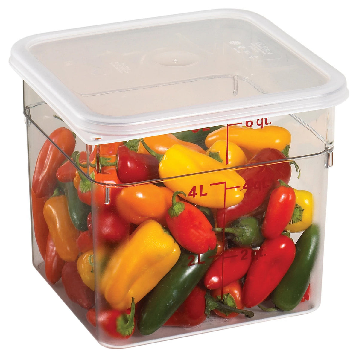 Cambro 6SFSCW135 Camwear CamSquare Square Food Storage Container, 6 qt., Clear - Clear