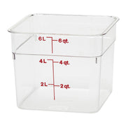 Cambro 6SFSCW135 Camwear CamSquare Square Food Storage Container, 6 qt., Clear - Clear