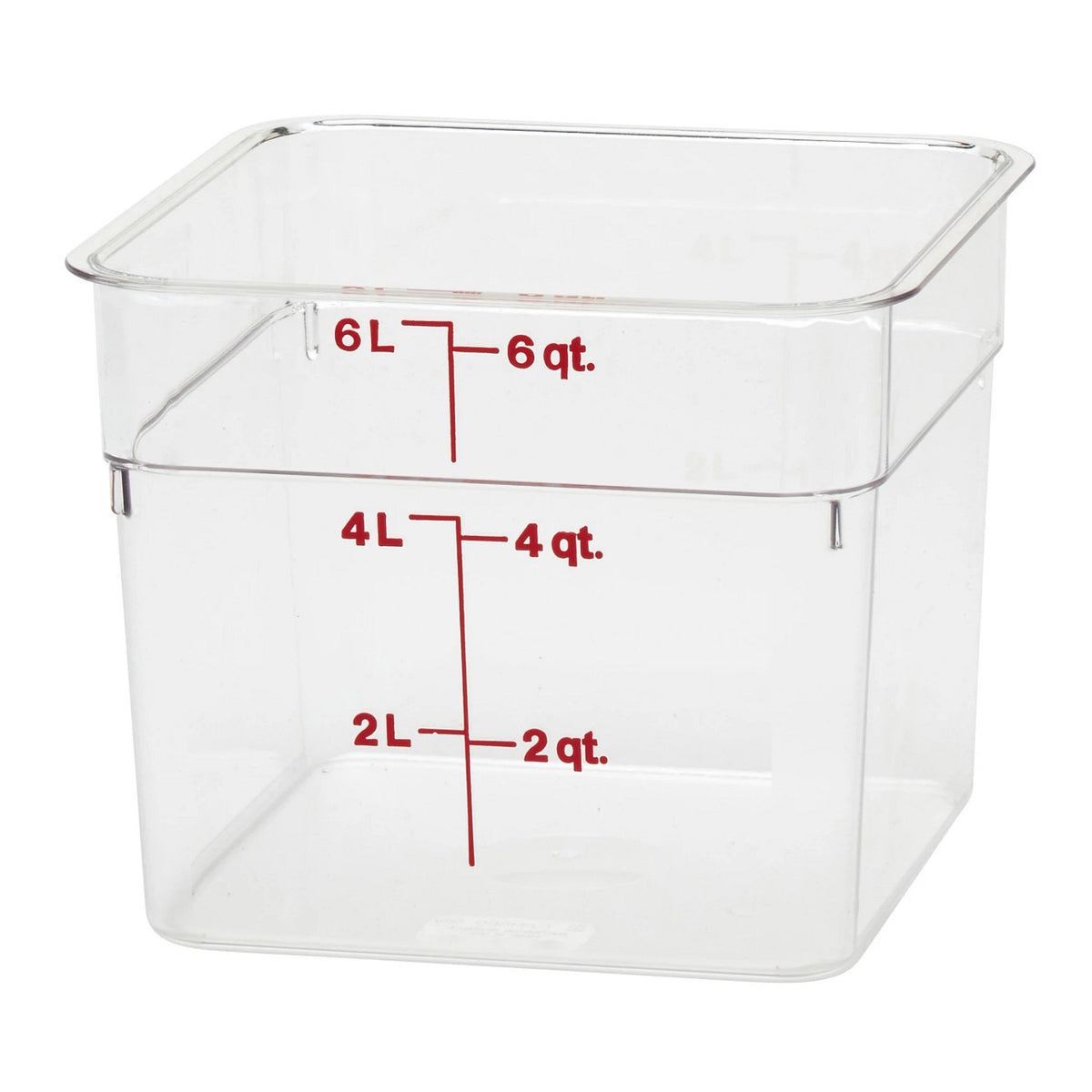 Cambro 6SFSCW135 Camwear CamSquare Square Food Storage Container, 6 qt., Clear - Clear