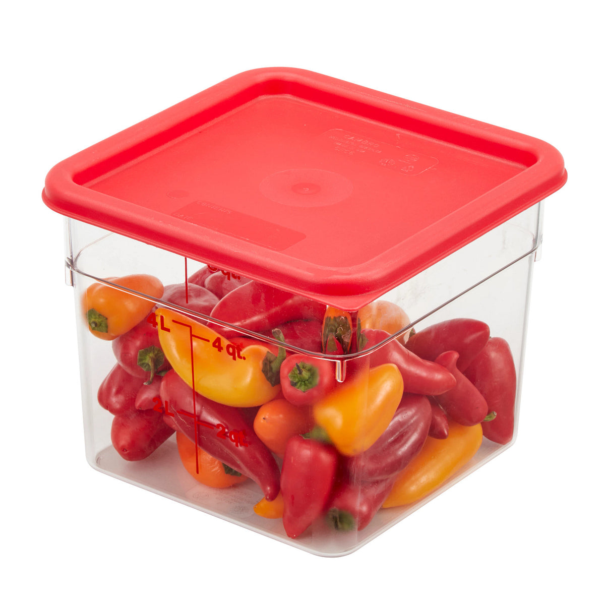 Cambro 6SFSCW135 Camwear CamSquare Square Food Storage Container, 6 qt., Clear - Clear