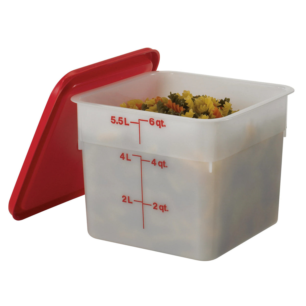 Cambro 6SFSP148 CamSquares Classic Poly Food Storage Container, 6 qt. - White