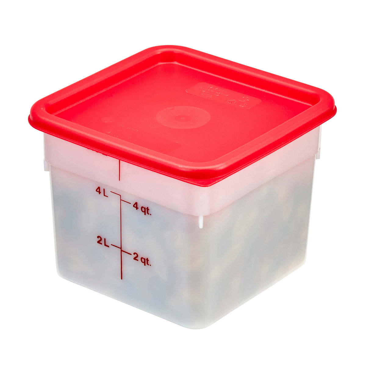 Cambro 6SFSP148 CamSquares Classic Poly Food Storage Container, 6 qt. - White