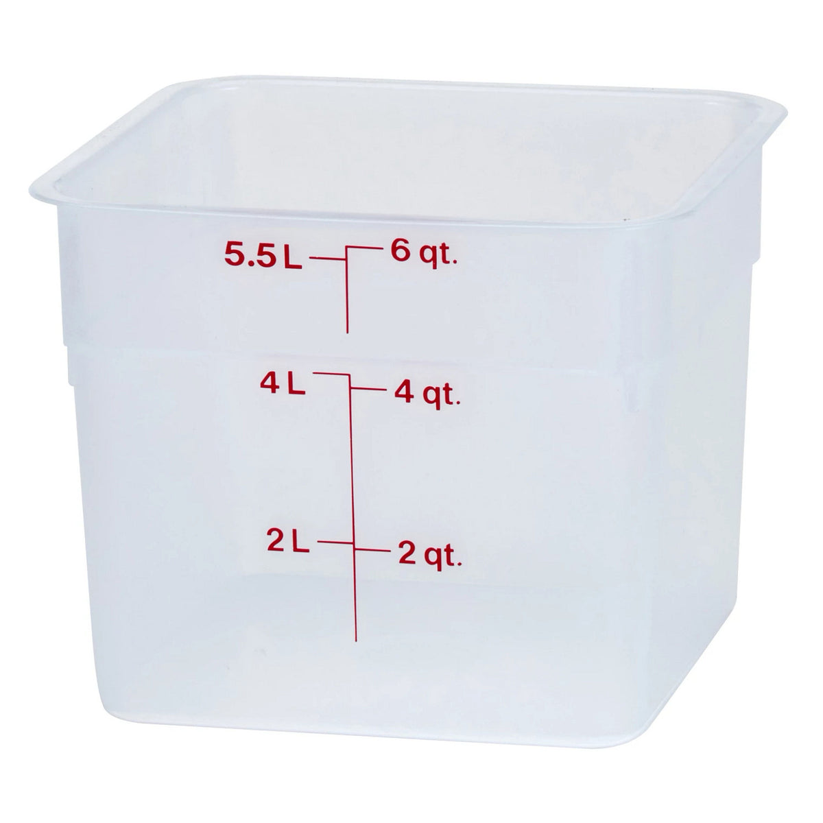 Cambro 6SFSPP190 CamSquares Classic Translucent Food Storage Container, 6 qt. - Translucent