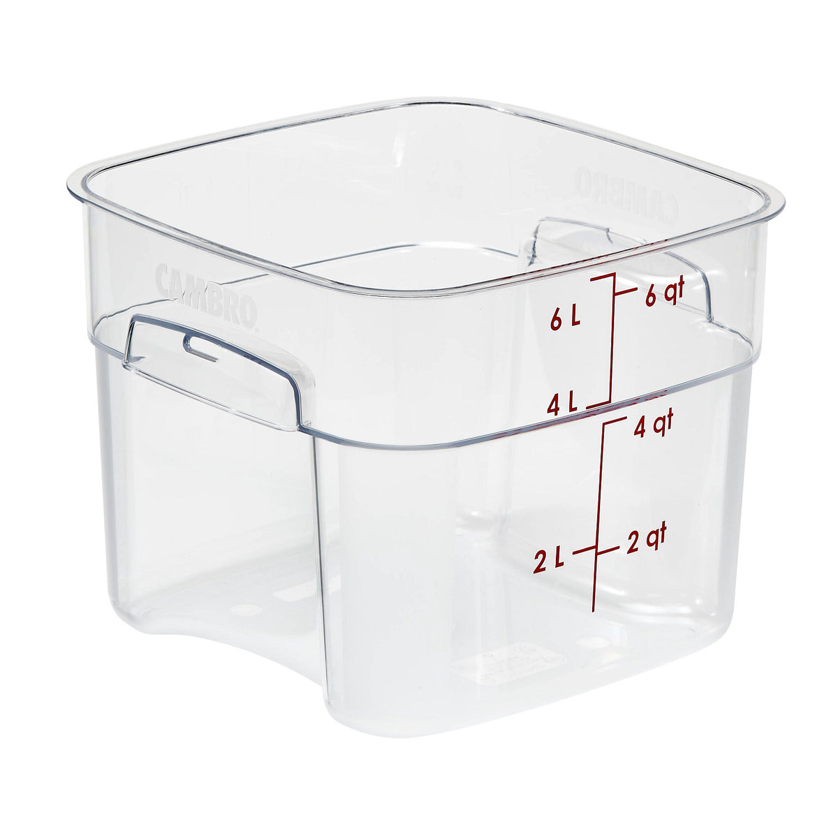 Cambro 6SFSPROCW135 FreshPro CamSquares Camwear Food Storage Container, 6 qt., Clear - Clear