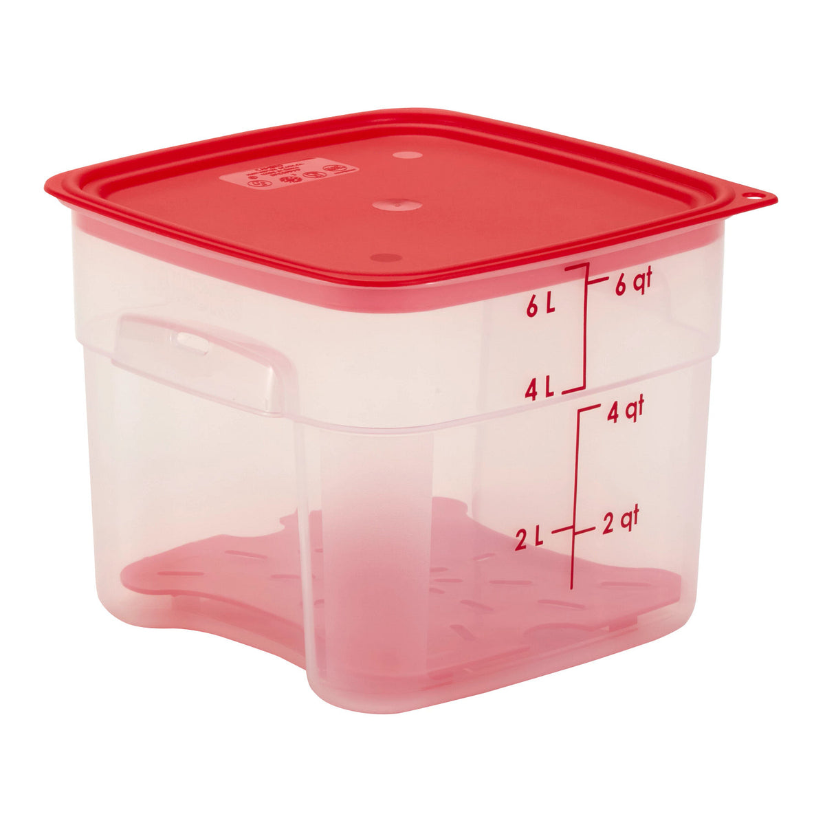 Cambro 6SFSPROPP190 FreshPro CamSquares Square Food Storage Container, 6 qt., Translucent - Translucent