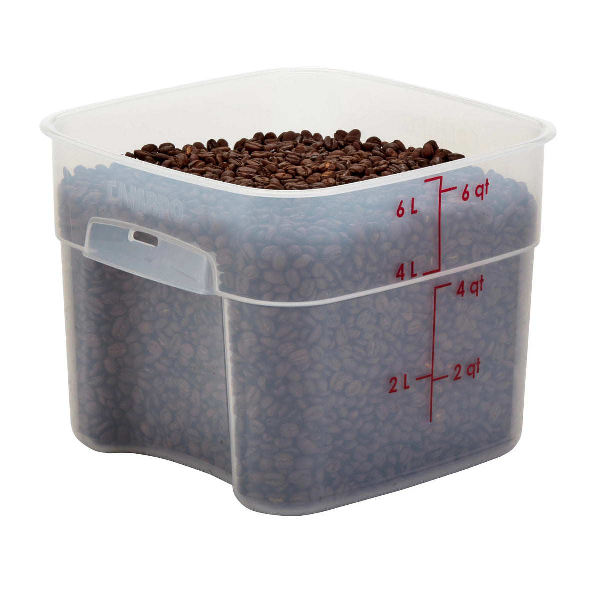 Cambro 6SFSPROPP190 FreshPro CamSquares Square Food Storage Container, 6 qt., Translucent - Translucent